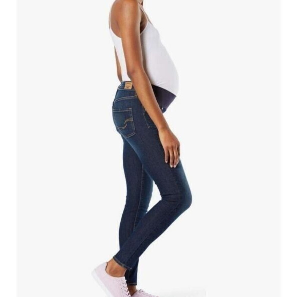 Signature by Levi's GOLD Pull On Maternity Skinny Denim Jeans Small Belly Panel
